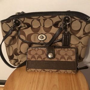 Coach Handbag and Wallet Set